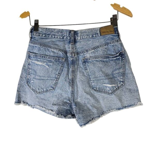 American Eagle Outfitters Blue Distressed Jean Shorts - Picture 2 of 8